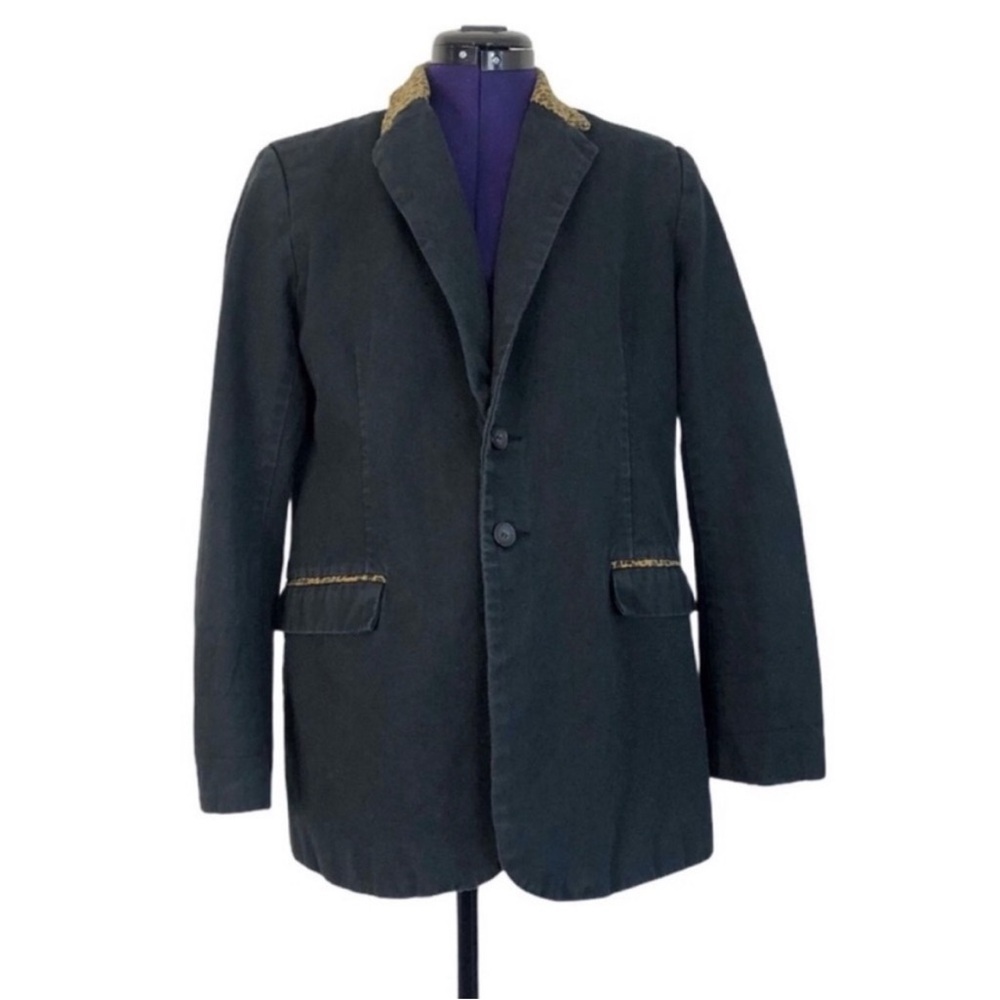 Current/Elliot Dark Blue Jean Leopard Jacket